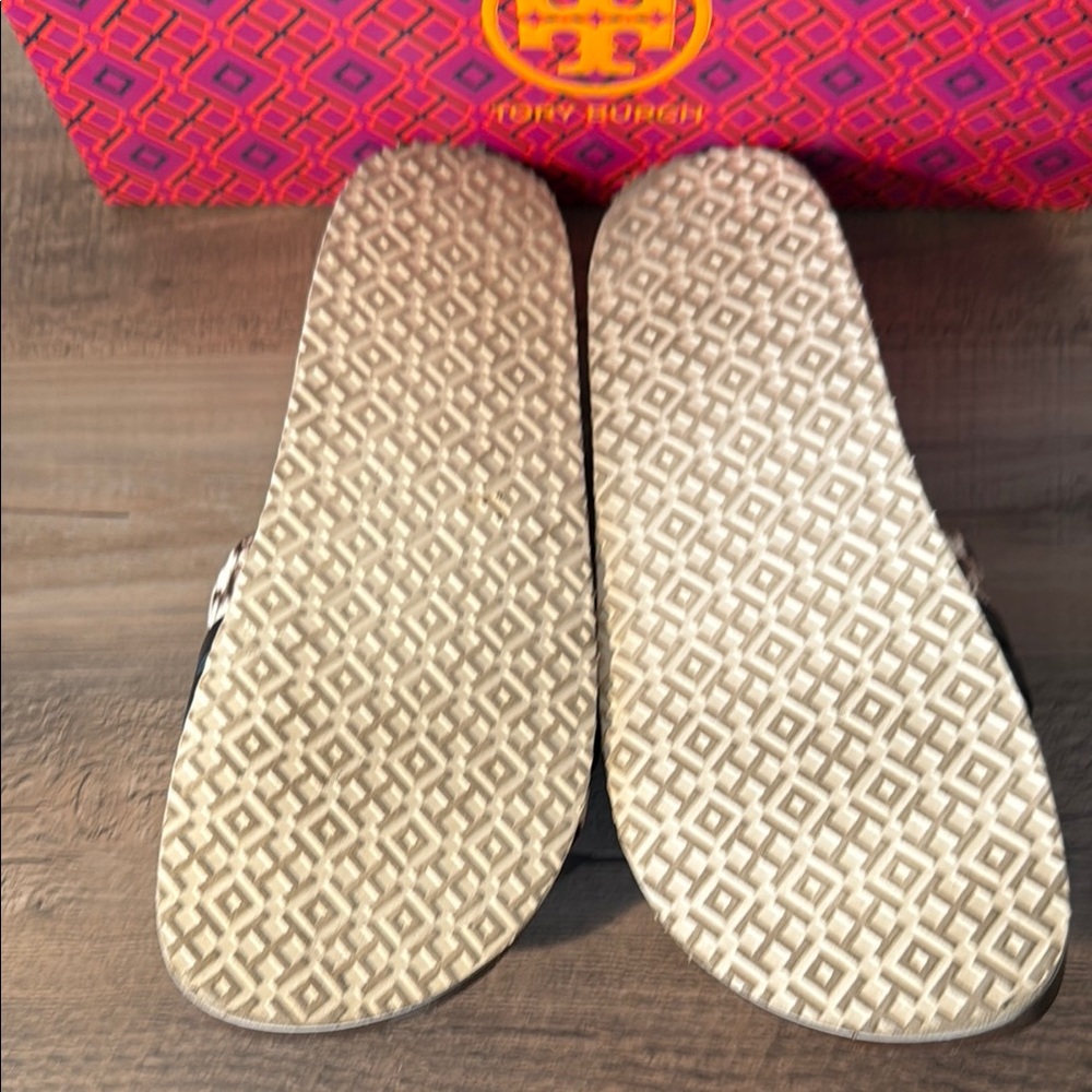 Tory Burch Black and Snake Print Slides - Picture 3 of 10